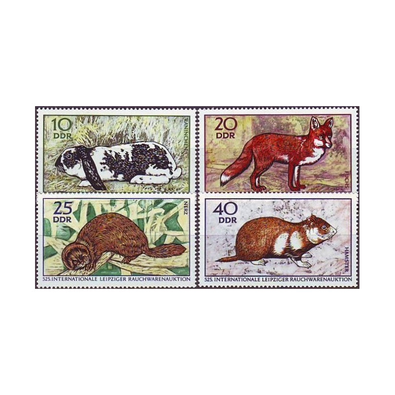 Rytų Vokietijos pašto ženklai (1970). Kailiniai žvėreliai