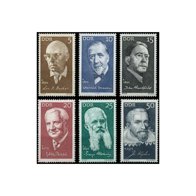 Rytų Vokietijos pašto ženklai (1971). Žymūs žmonės