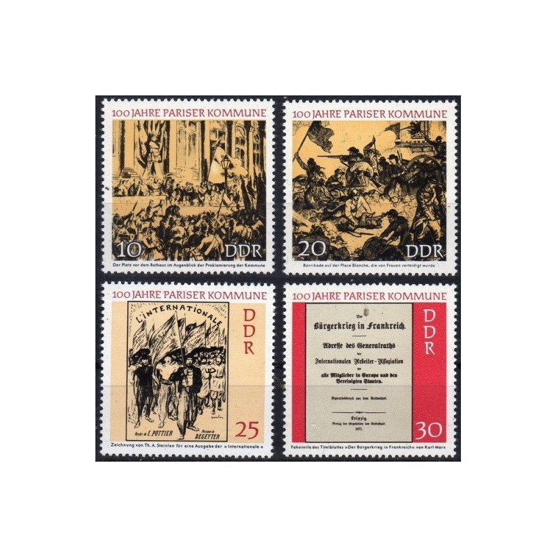 Rytų Vokietijos pašto ženklai (1971). Paryžiaus Komuna