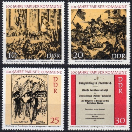 Rytų Vokietijos pašto ženklai (1971). Paryžiaus Komuna