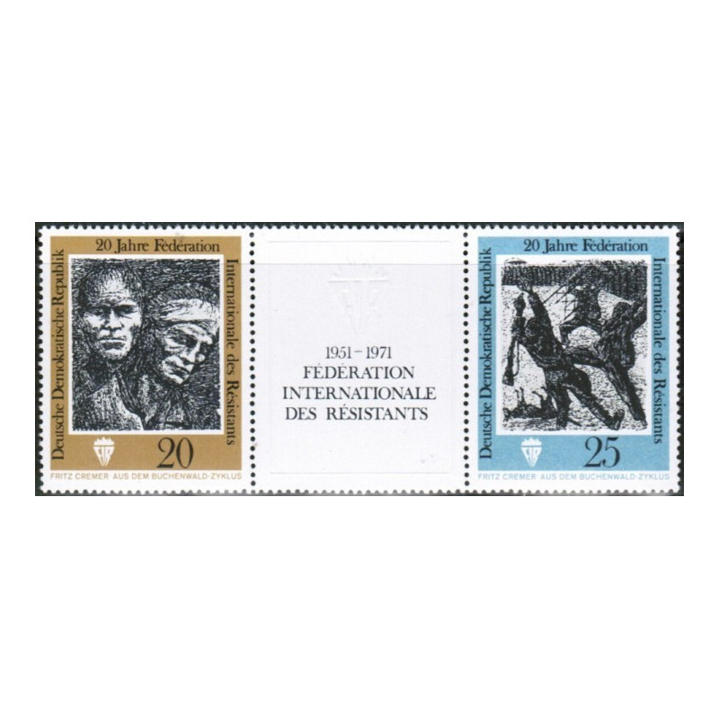 Rytų Vokietijos pašto ženklai (1971). Antifašistų federacija