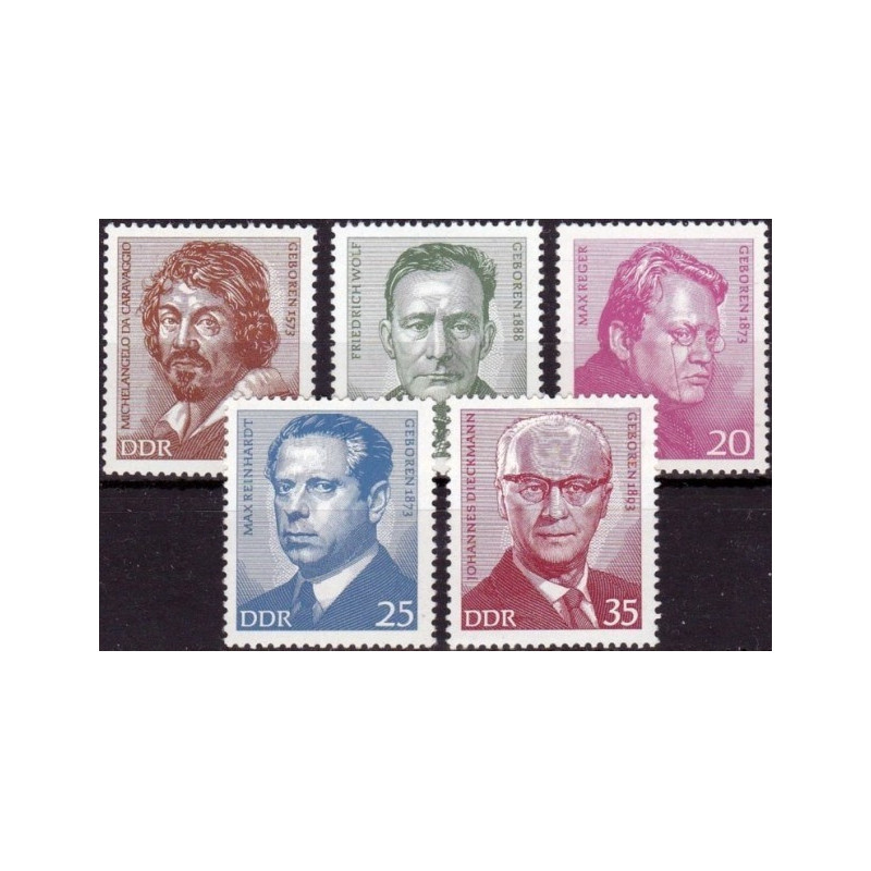 Rytų Vokietijos pašto ženklai (1973). Žymūs žmonės