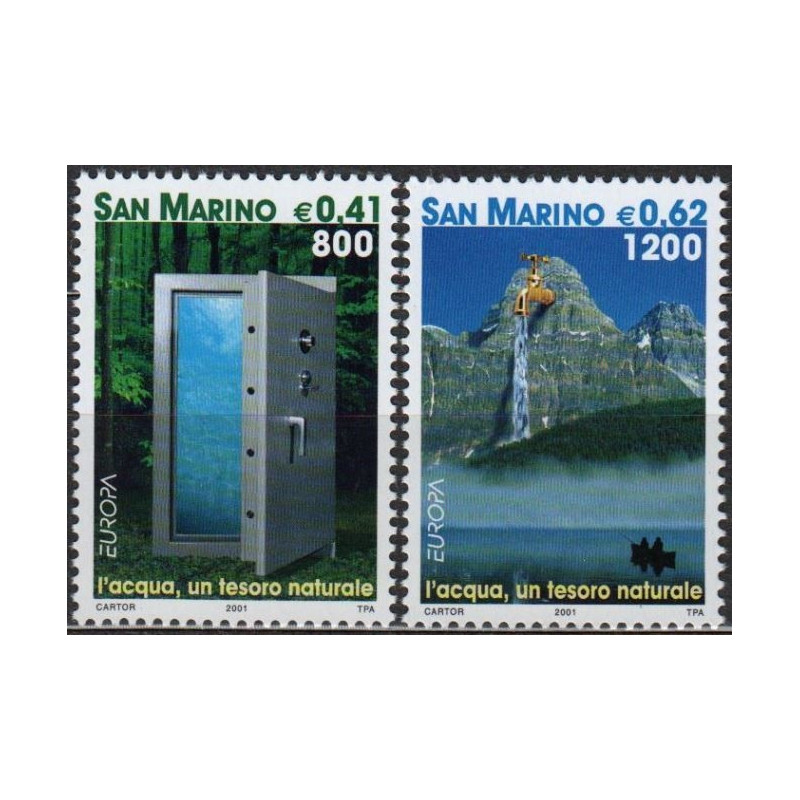 San Marino pašto ženklai (2001). Europa (vandens ištekliai)