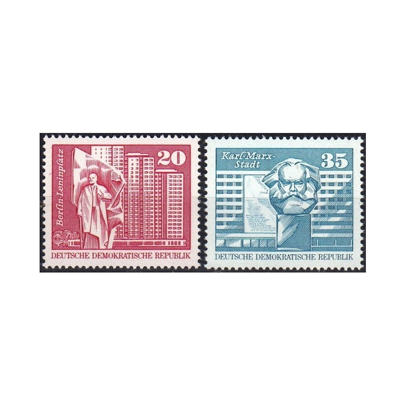 Rytų Vokietijos pašto ženklai (1973). Architektūra