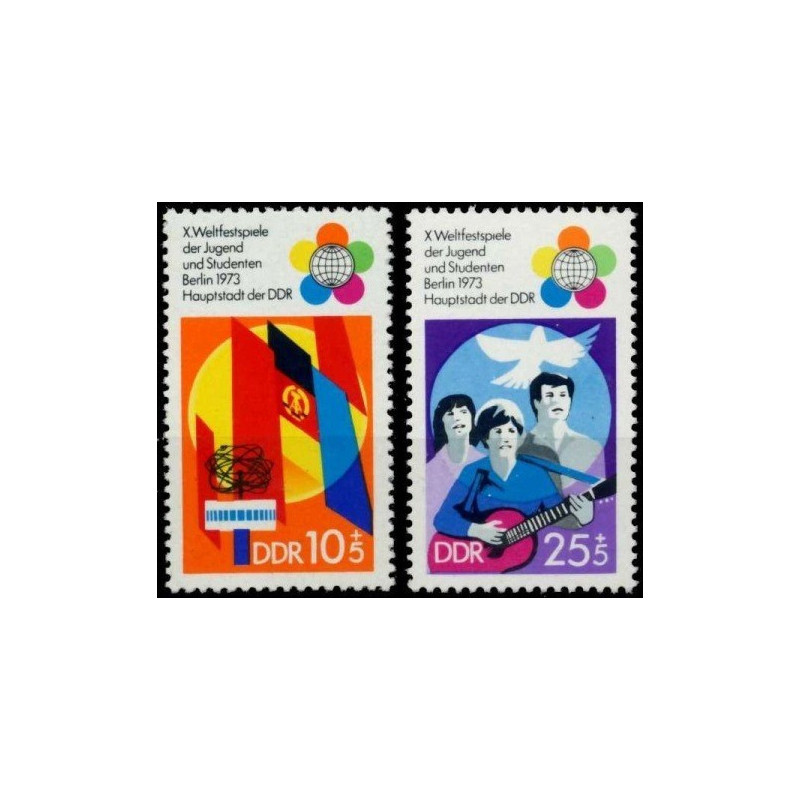 Rytų Vokietijos pašto ženklai (1973). Jaunimo festivalis