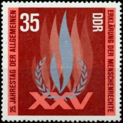 Rytų Vokietijos pašto ženklai (1973). Žmogaus teisių deklaracija