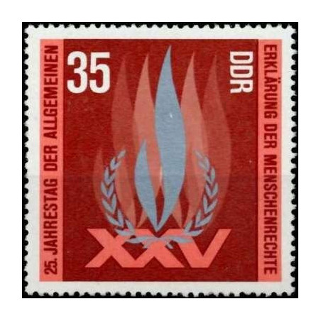 Rytų Vokietijos pašto ženklai (1973). Žmogaus teisių deklaracija