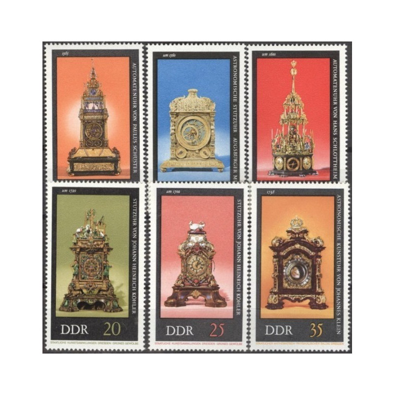 Rytų Vokietijos pašto ženklai (1975). Senoviniai laikrodžiai