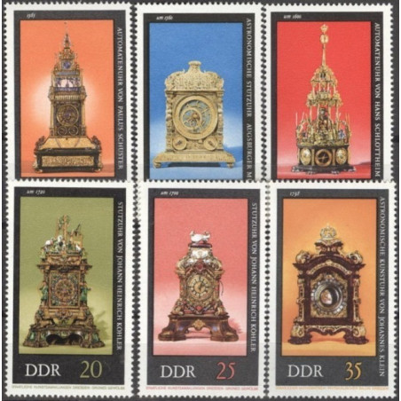 Rytų Vokietijos pašto ženklai (1975). Senoviniai laikrodžiai