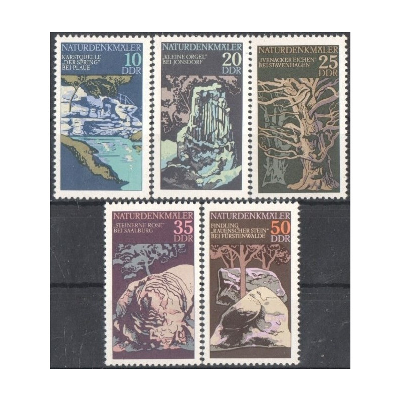 Rytų Vokietijos pašto ženklai (1977). Gamtos paminklai