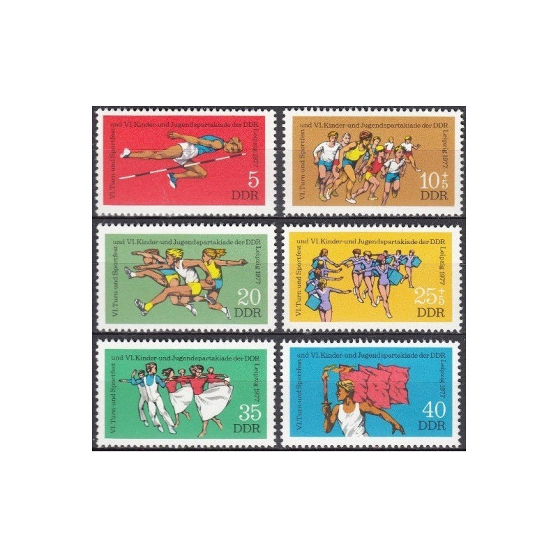 Rytų Vokietijos pašto ženklai (1977). Jaunimo spartakiada