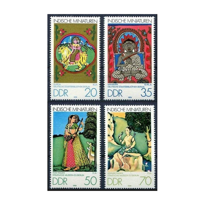 Rytų Vokietijos pašto ženklai (1979). Indų miniatiūros