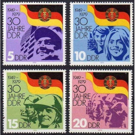 Rytų Vokietijos pašto ženklai (1979). Respublikos jubiliejus