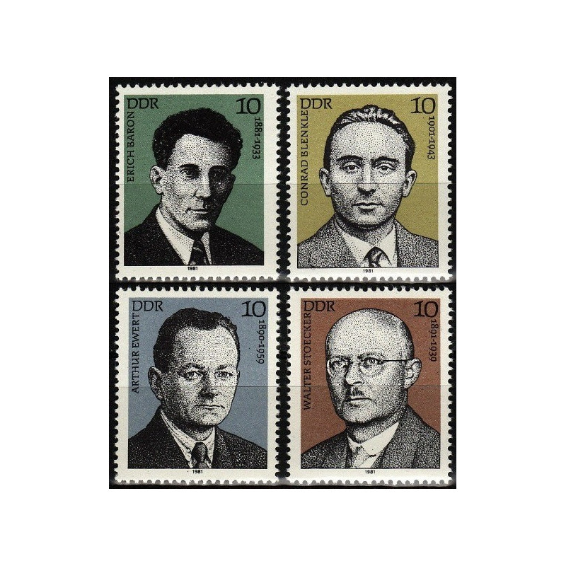 Rytų Vokietijos pašto ženklai (1981). Partijos veikėjai