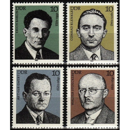 Rytų Vokietijos pašto ženklai (1981). Partijos veikėjai