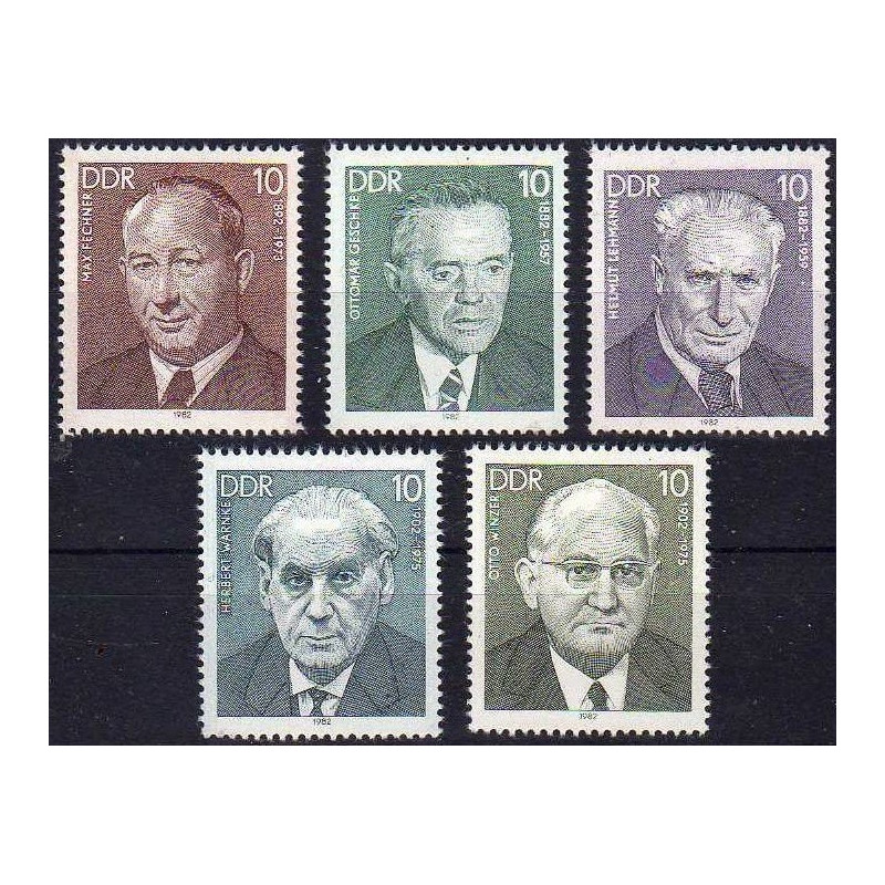 Rytų Vokietijos pašto ženklai (1982). Partijos veikėjai