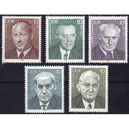 Rytų Vokietijos pašto ženklai (1982). Partijos veikėjai