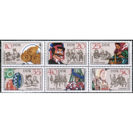 East Germany stamps (1982) for sale. Sorbian traditions