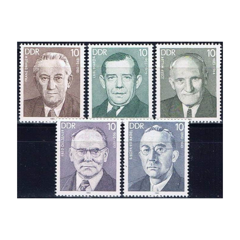 Rytų Vokietijos pašto ženklai (1983). Partijos veikėjai