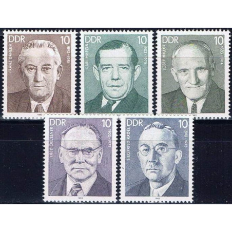 Rytų Vokietijos pašto ženklai (1983). Partijos veikėjai