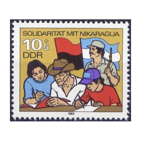 Rytų Vokietijos pašto ženklai (1983). Solidarumas su Nikaragva