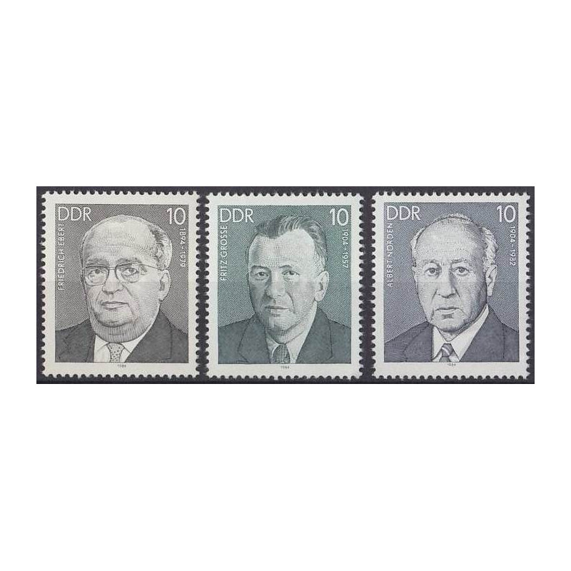 Rytų Vokietijos pašto ženklai (1984). Partijos veikėjai