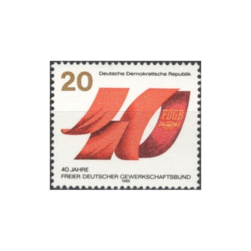 Rytų Vokietijos pašto ženklai (1985). Organizacijos sukaktis