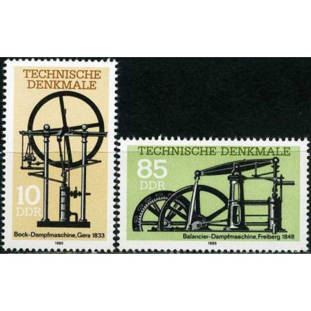 Rytų Vokietijos pašto ženklai (1985). Garo mašinos