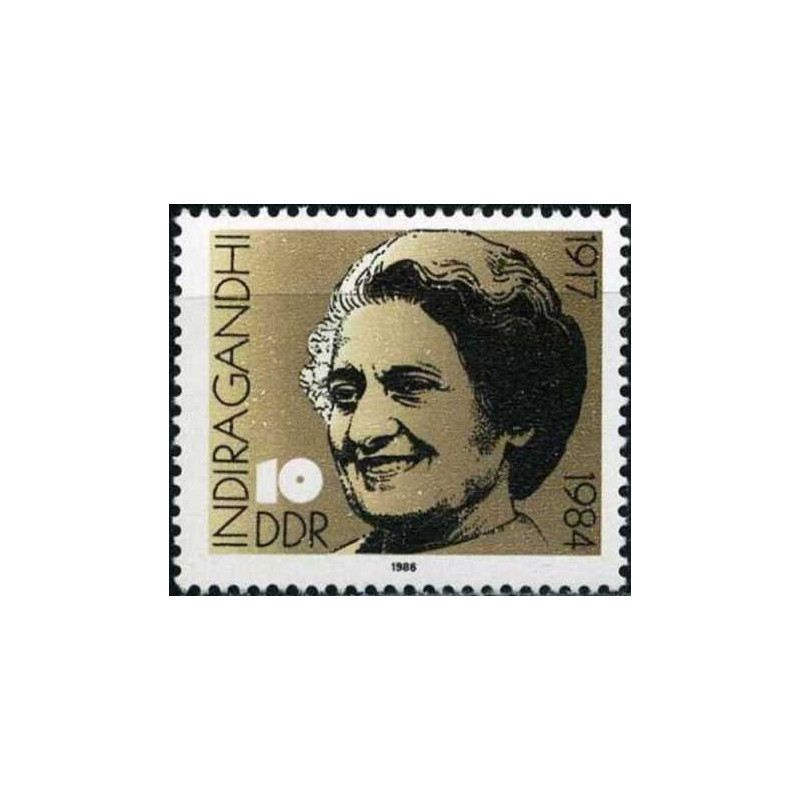 Rytų Vokietijos pašto ženklai (1986). Indira Gandi