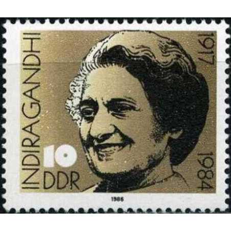 Rytų Vokietijos pašto ženklai (1986). Indira Gandi