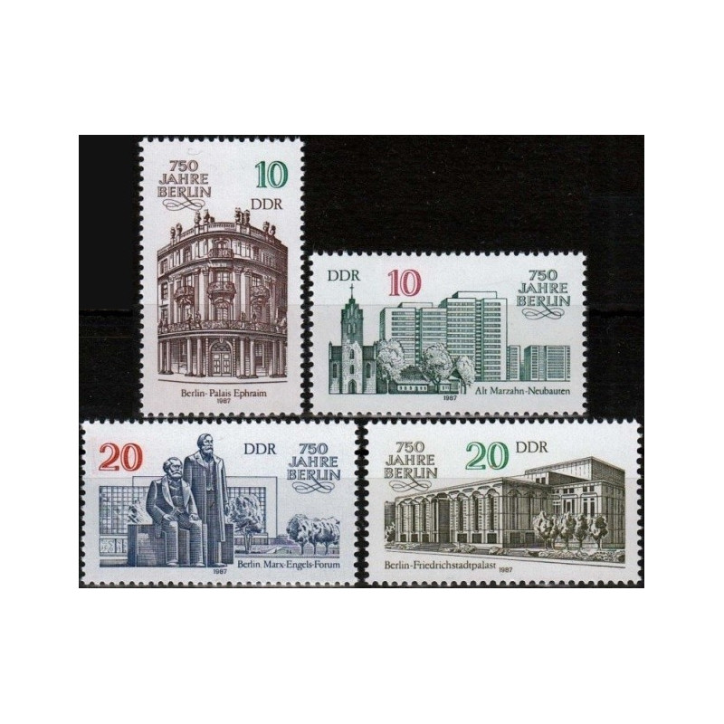 Rytų Vokietijos pašto ženklai (1987). Berlynui 750 metų