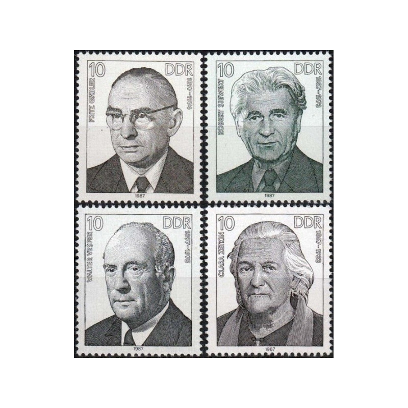 Rytų Vokietijos pašto ženklai (1987). Partijos veikėjai