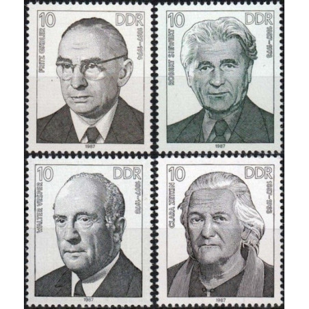 Rytų Vokietijos pašto ženklai (1987). Partijos veikėjai
