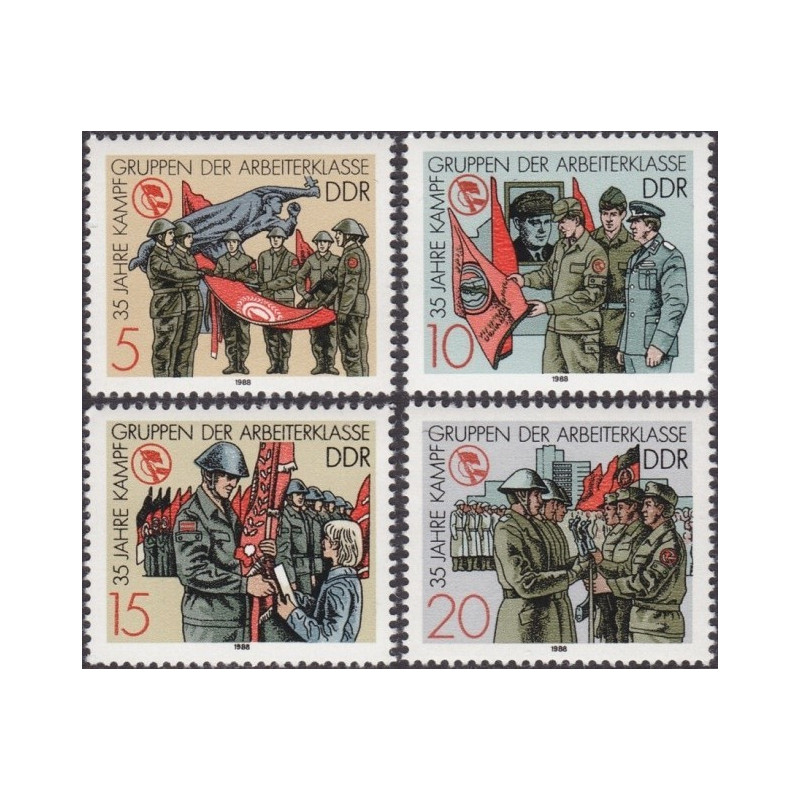 East Germany stamps (1988) for sale. Combat Groups of the Working Class
