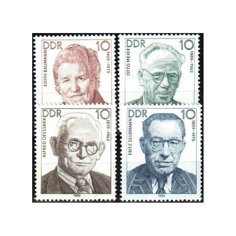 Rytų Vokietijos pašto ženklai (1989). Partijos veikėjai