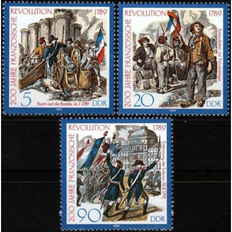 East Germany stamps (1989) for sale. French revolution