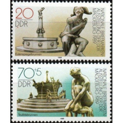 Rytų Vokietijos pašto ženklai (1989). Filatelijos paroda (fontanai)