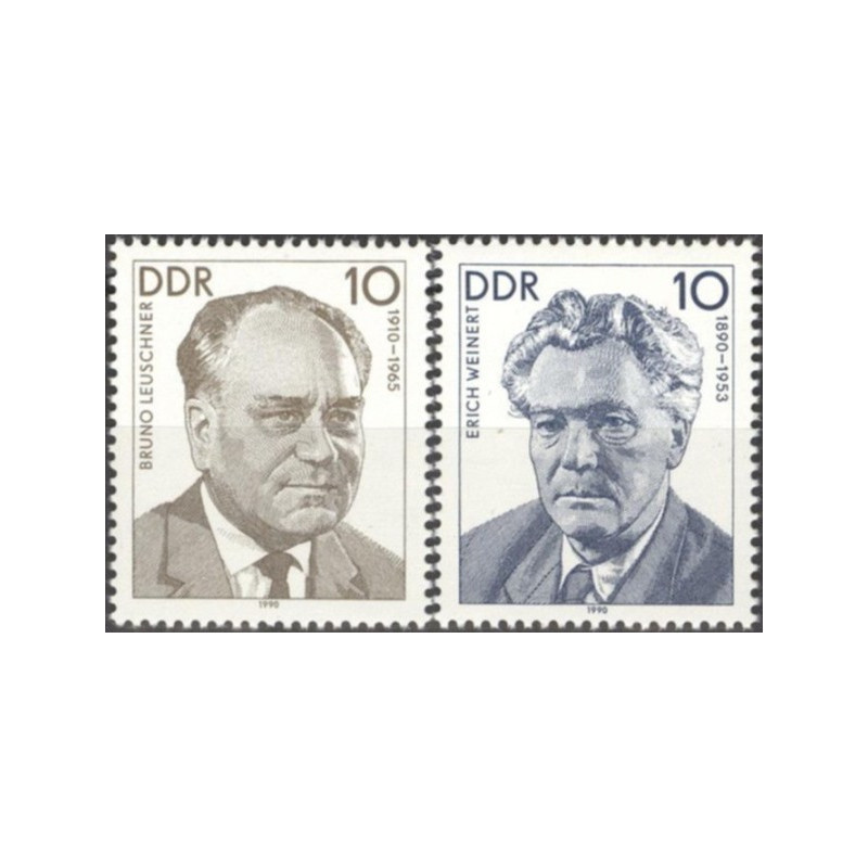 East Germany stamps (1990) for sale. Famous politicians