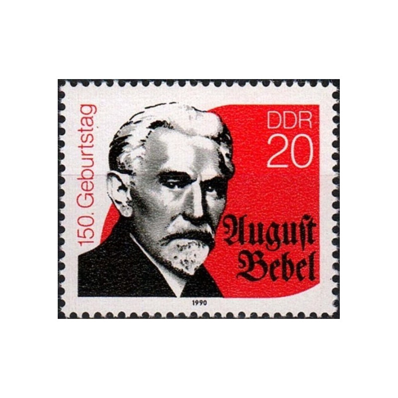 Rytų Vokietijos pašto ženklai (1990). Augustas Bebelis (partijos vadas)