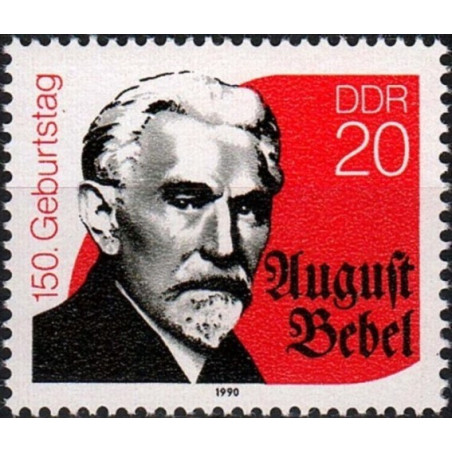 Rytų Vokietijos pašto ženklai (1990). Augustas Bebelis (partijos vadas)