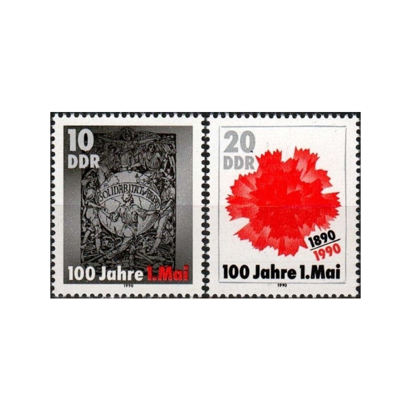 Rytų Vokietijos pašto ženklai (1990). Gegužės 1-oji