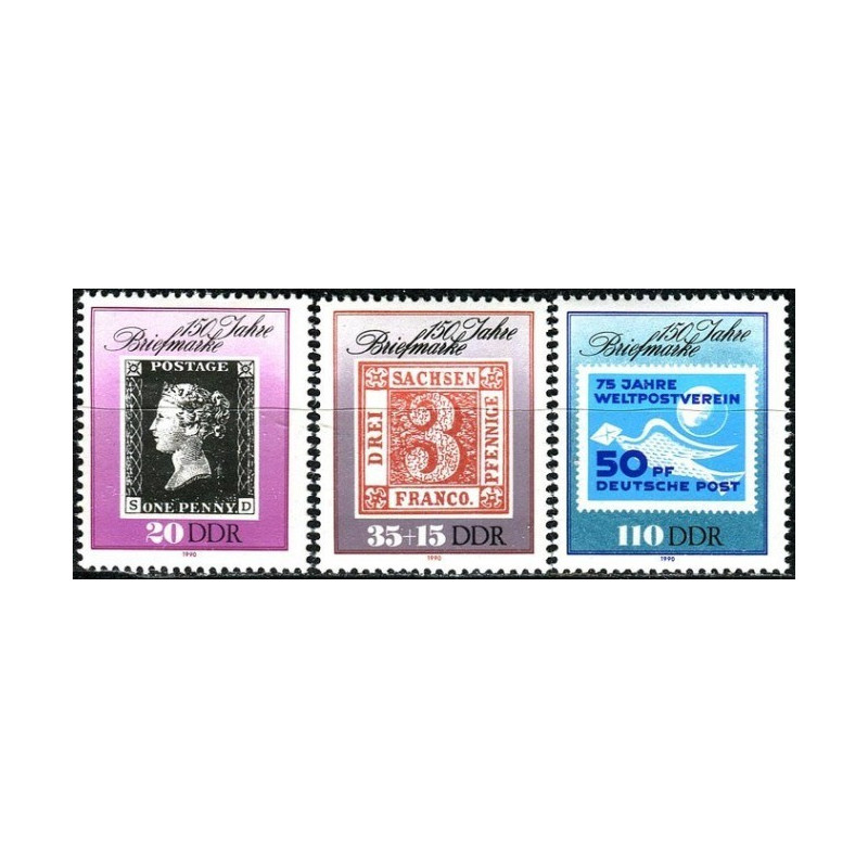 Rytų Vokietija 1990. Pirmajam pašto ženklui - 150 metų