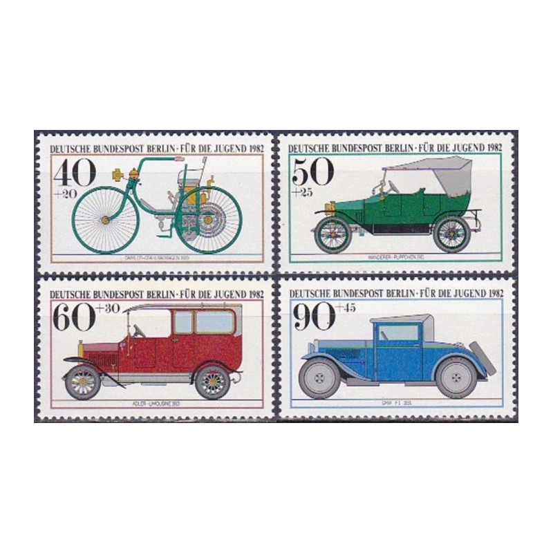Vakarų Berlyno pašto ženklai (1982). Senoviniai automobiliai