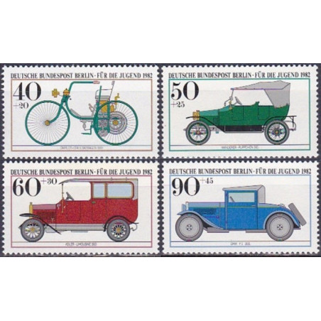 Vakarų Berlyno pašto ženklai (1982). Senoviniai automobiliai