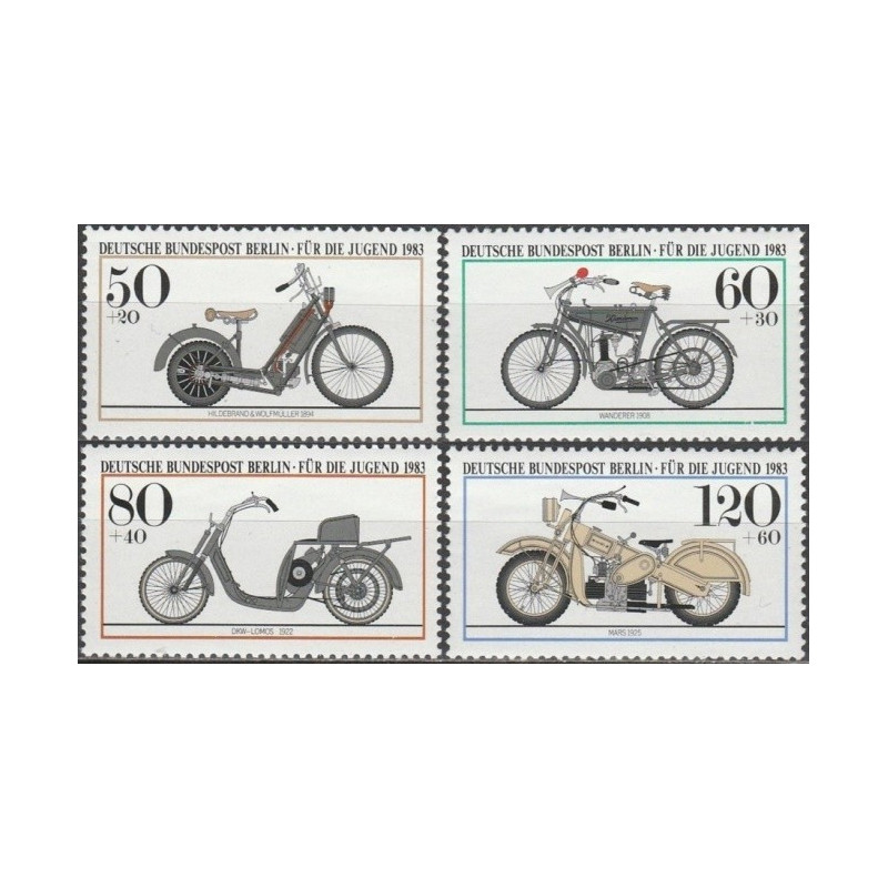 Vakarų Berlyno pašto ženklai (1983). Senoviniai motociklai