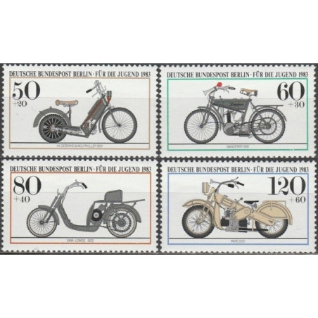 Vakarų Berlyno pašto ženklai (1983). Senoviniai motociklai
