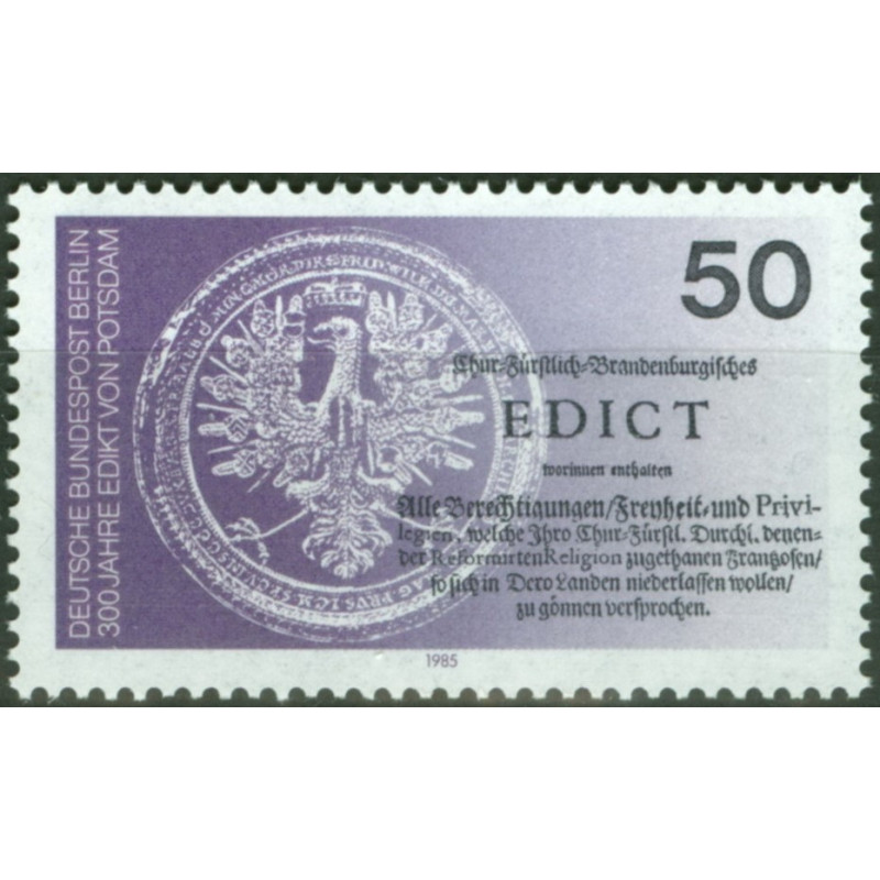 Vakarų Berlyno pašto ženklai (1985). Religinės tolerancijos aktas