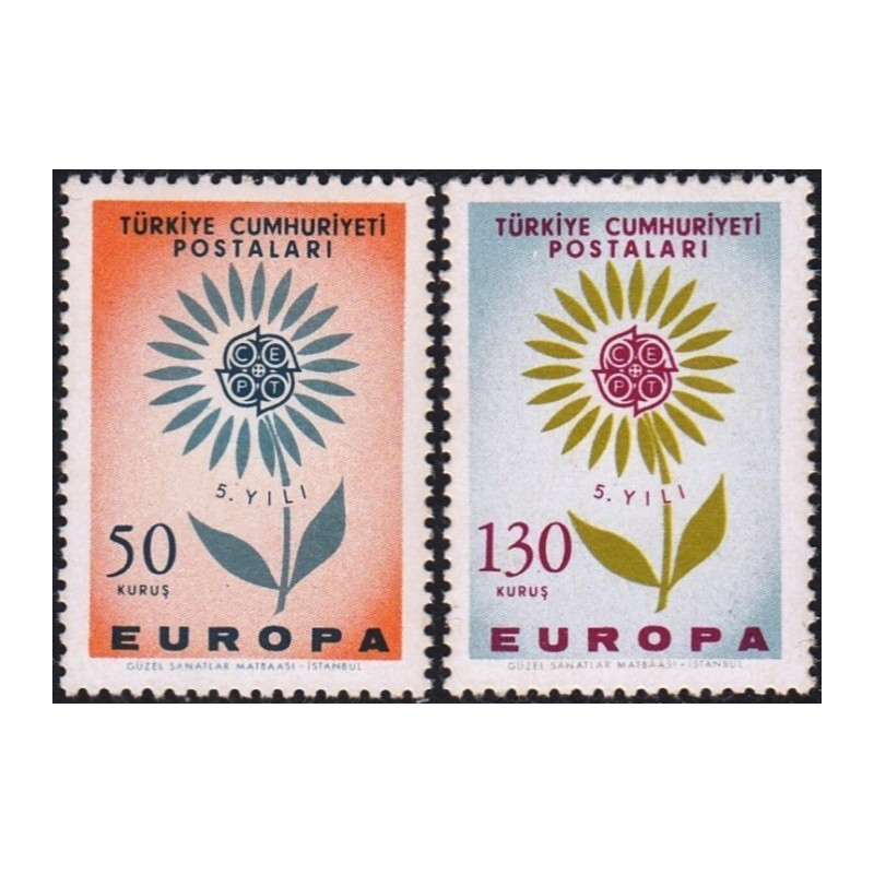 Turkijos pašto ženklai (1964) - Fantastiškos Europa ženklų kainos‎