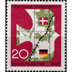 Vokietijos pašto ženklai (1963). Paukščių migravimas