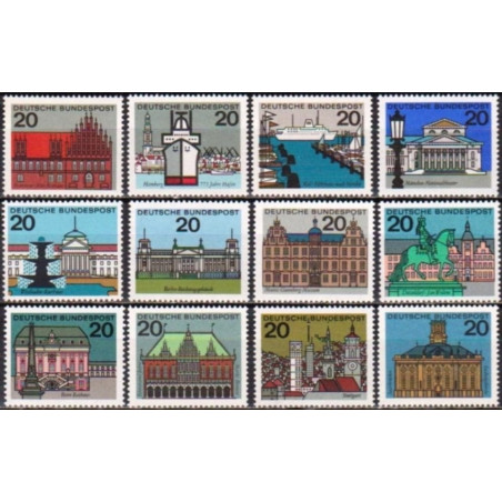 Vokietijos pašto ženklai (1964). Federalinių žemių sostinės